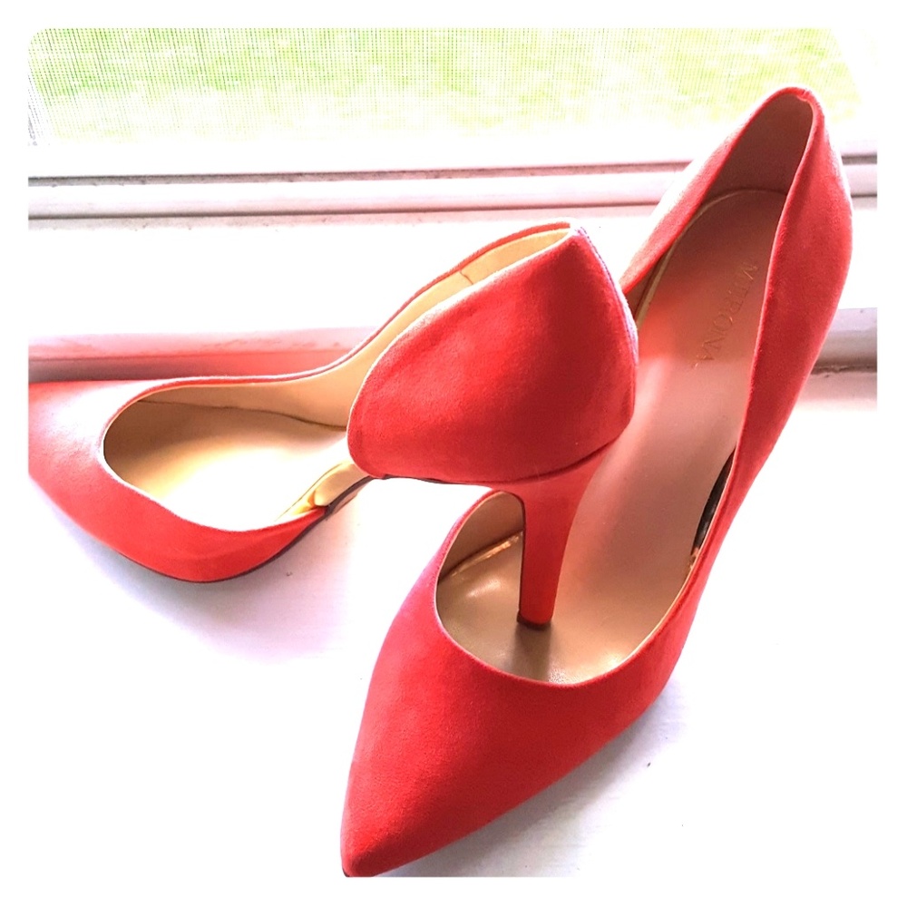 GORGEOUS bright red/orange heels