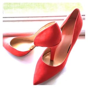 GORGEOUS bright red/orange heels