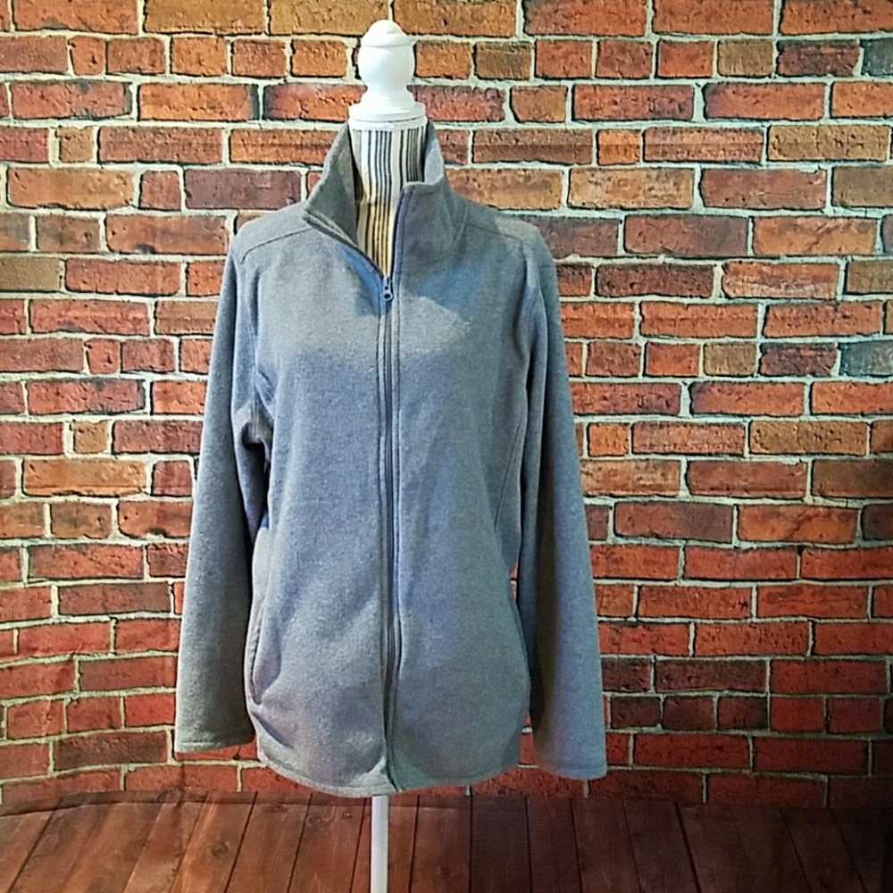 Old Navy gray fleece full zipper jacket