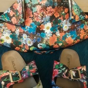 Brand New Floral Clutch with used size 8 slides