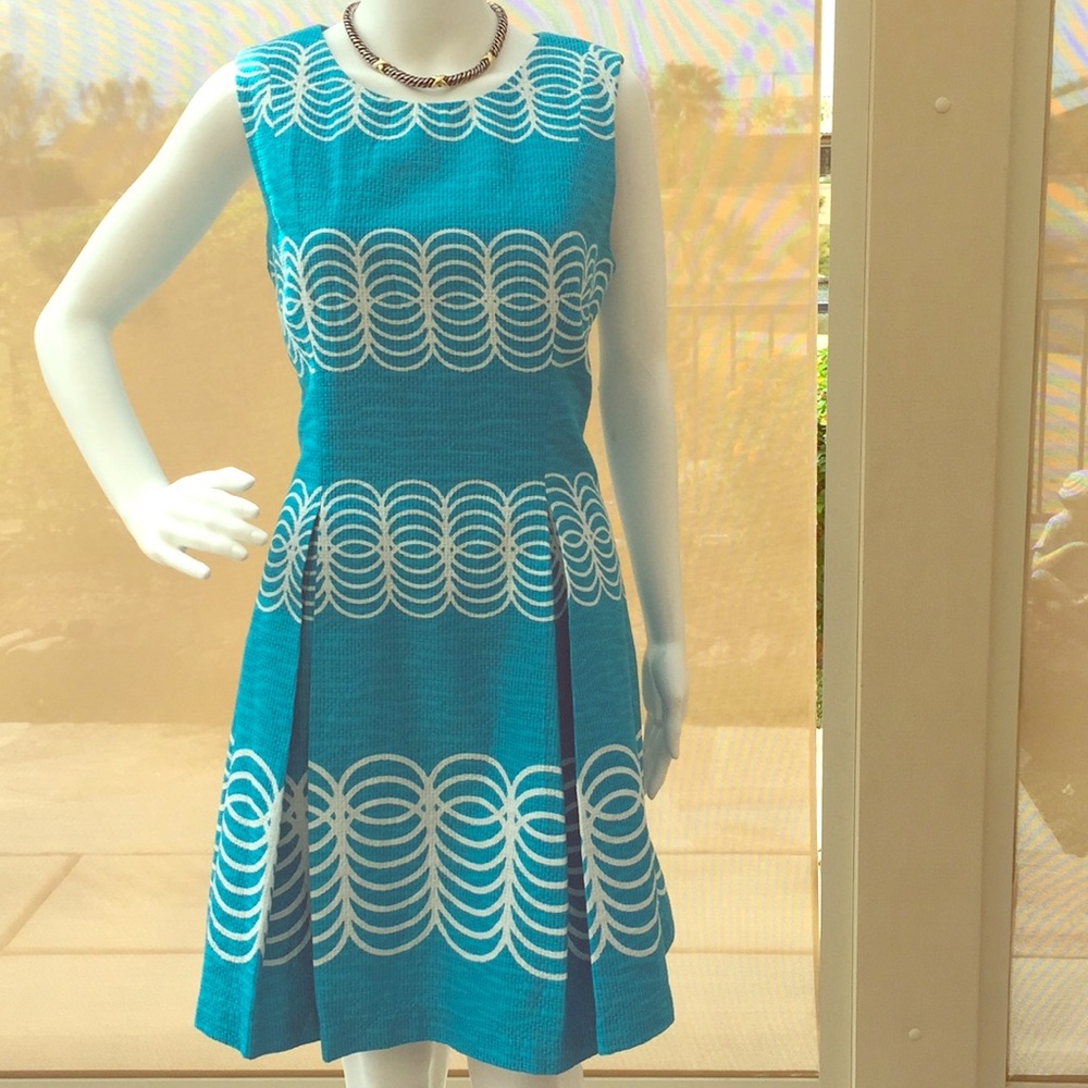 Torquoise pleated dress