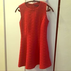 Coral fit and flare crepe dress Size Small