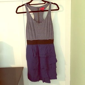 Stripe Elle dress with pockets and zipper in back