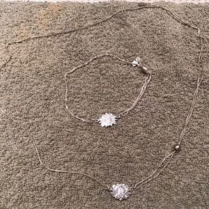 Lotus necklace and bracelet