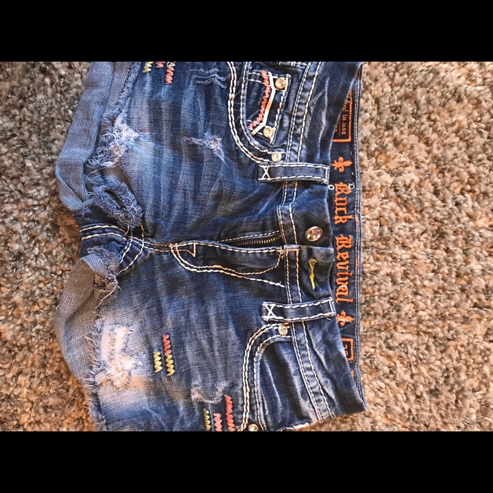 Rock revival jean shorts
