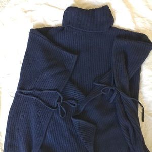 Ann Taylor LOFT Side Tie Poncho Sweater