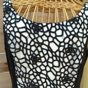 Black and Ivory Crocheted Dress by Isaac Mizrahi Black and Ivory Crocheted Dress by Isaac Mizrahi