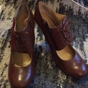 Brown heel booties