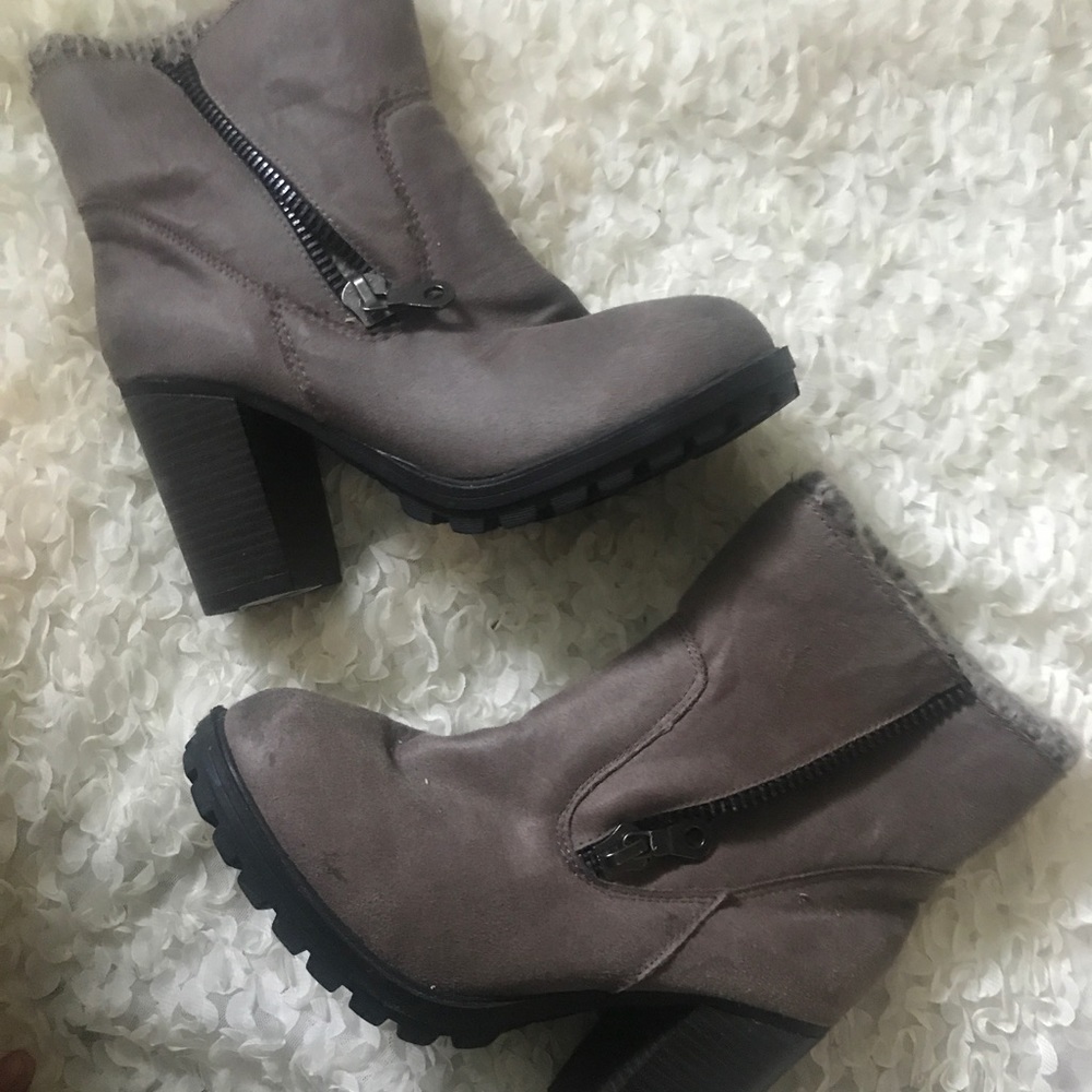 Taupe Heeled Boots