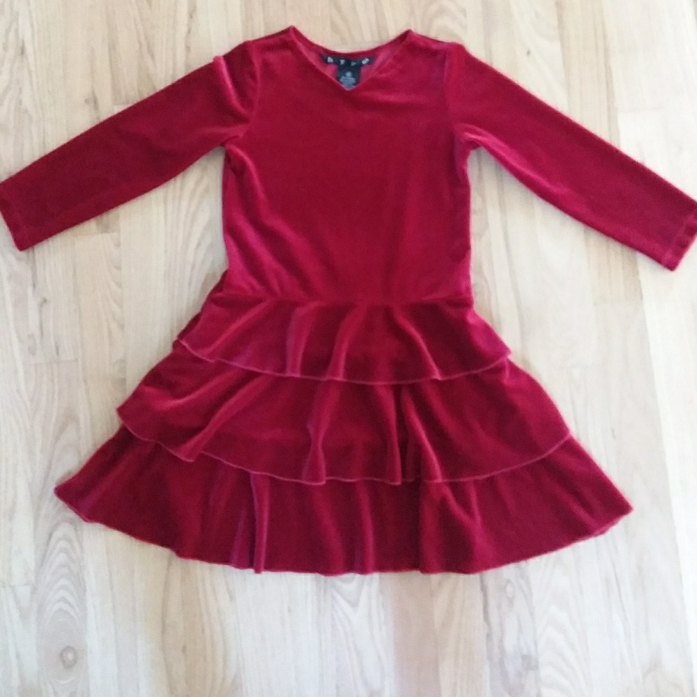 Girls 6x Velvety soft deep red dress