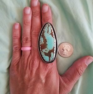Huge Turquoise stone Sterling Ring