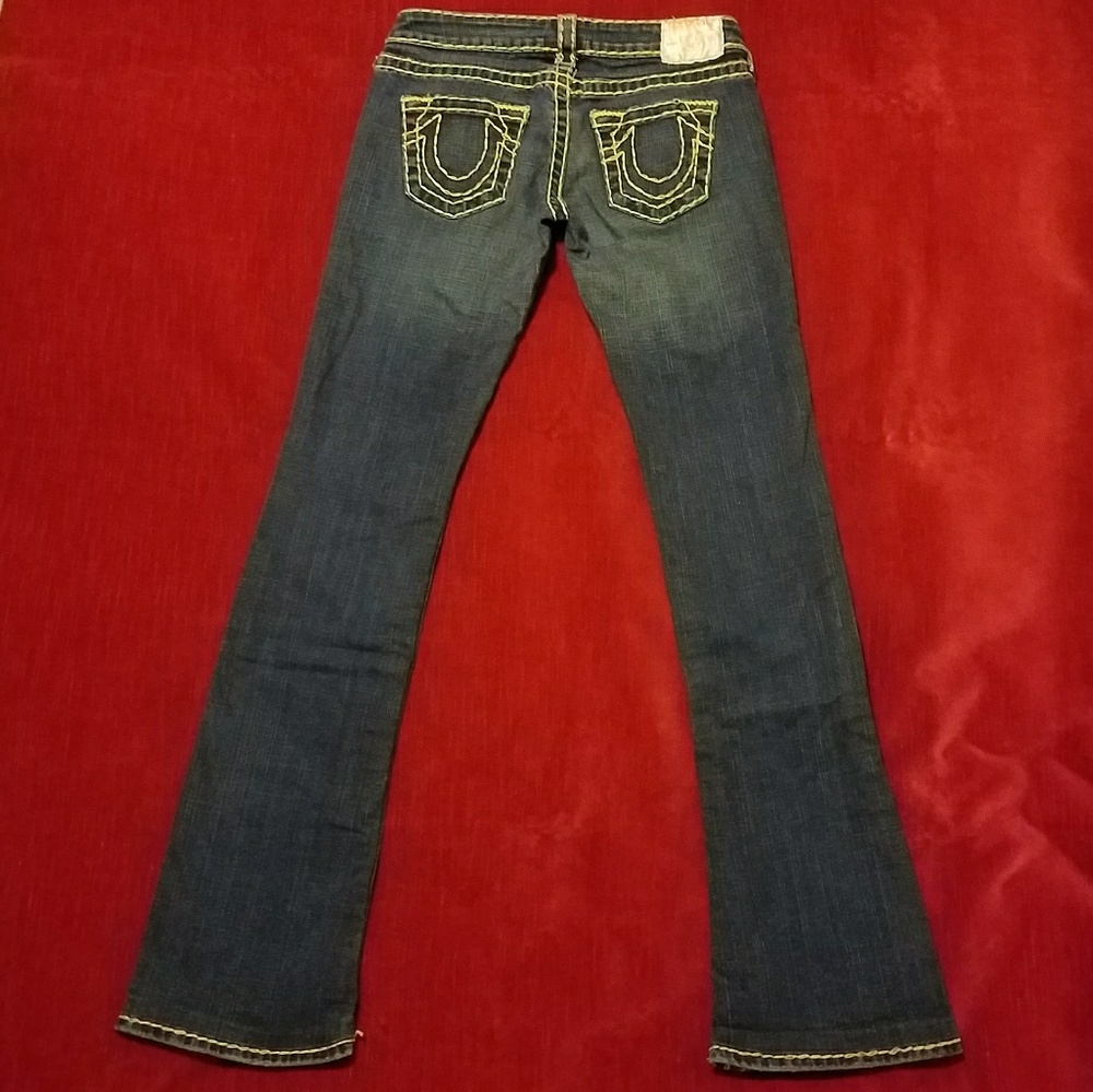 True Religion Gina Super T' Gold  Stitch Jeans  26