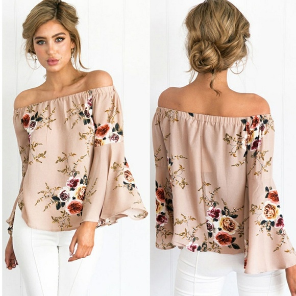FLASH SALE!🌹FLORAL PRINT OFF SHOULDER BLOUSE! - Picture 4 of 7