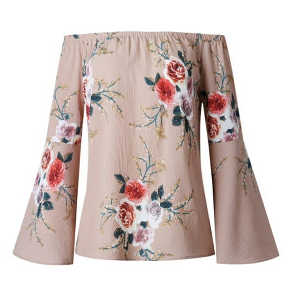 FLASH SALE!🌹FLORAL PRINT OFF SHOULDER BLOUSE! - Picture 5 of 7