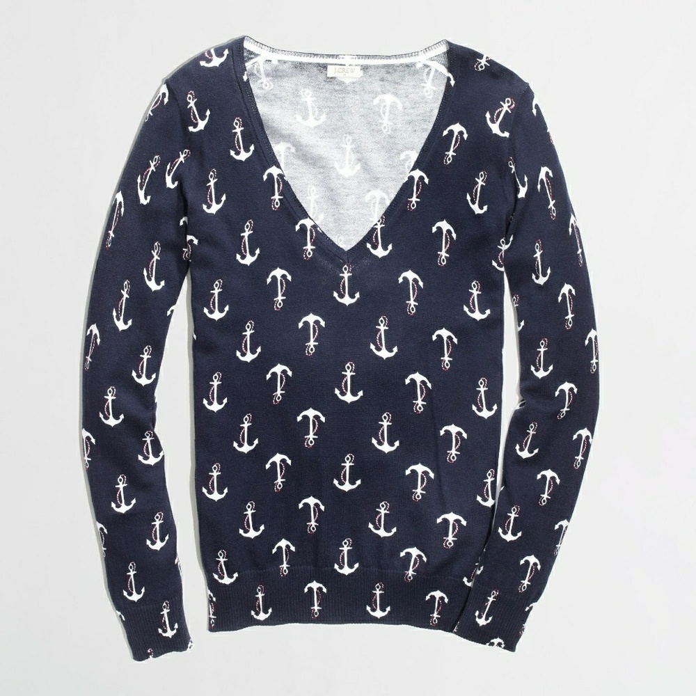 JCrew Factory nautical anchor sweater size M