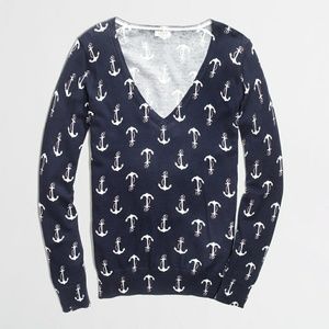 JCrew Factory nautical anchor sweater size M