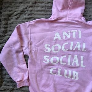 Anti Social Social Club Pink/White Hoodie