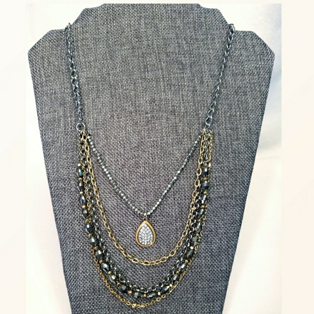 LOFT mixed metal multi-chain necklace