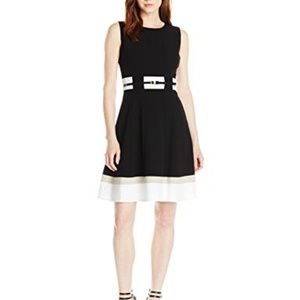 Calvin Klein Color-block Belted Dress
