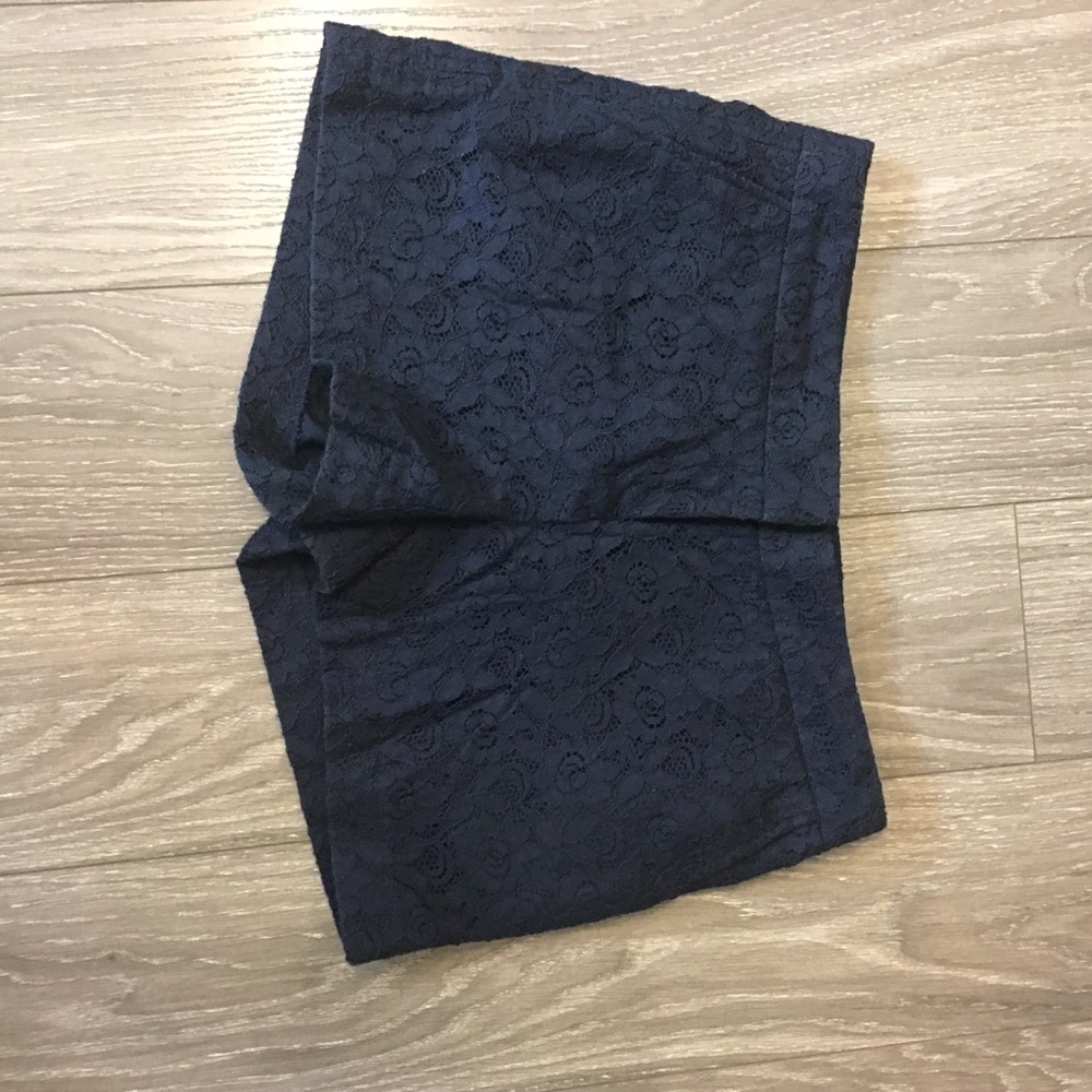Navy Lace Shorts
