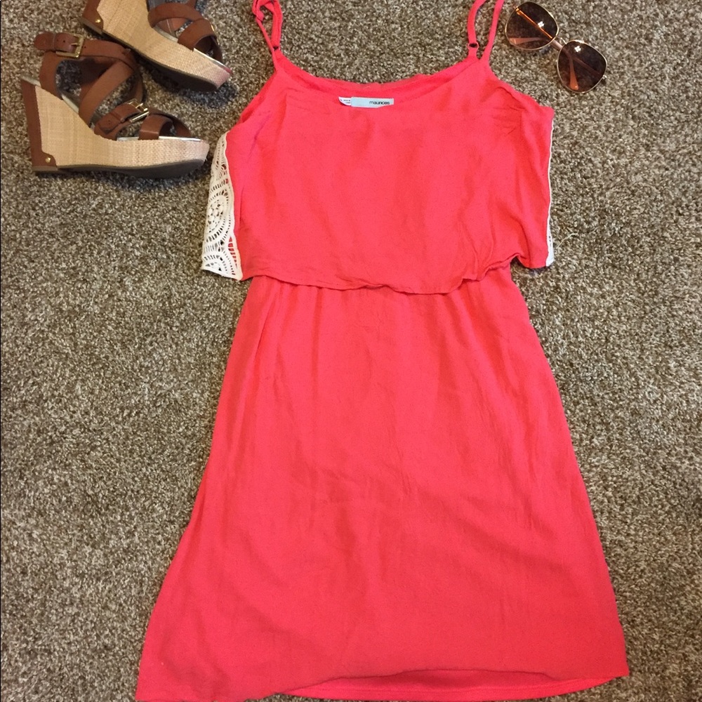 Coral summer dress size S.