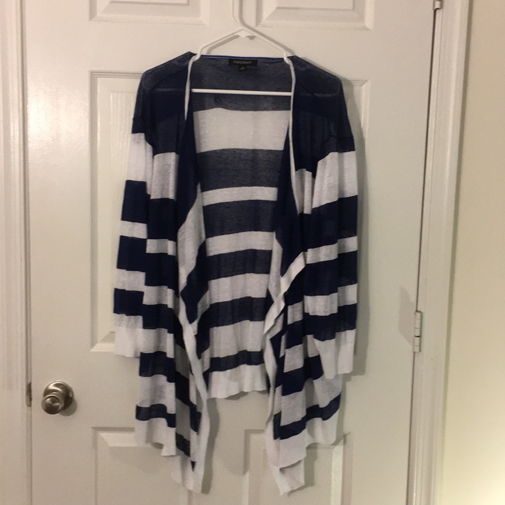 Blue and white light weight sweater