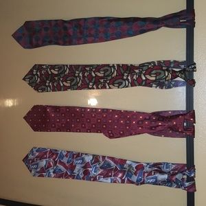4-Pack Ties 100% Silk