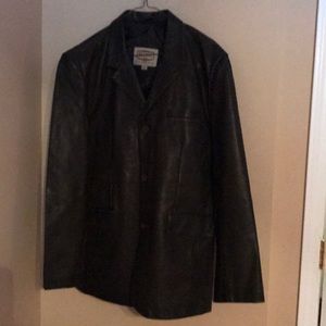 Men's extra large brown leather blazer