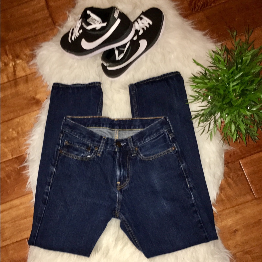 Hollister Boys Slim Straight Dark Wash Jeans.