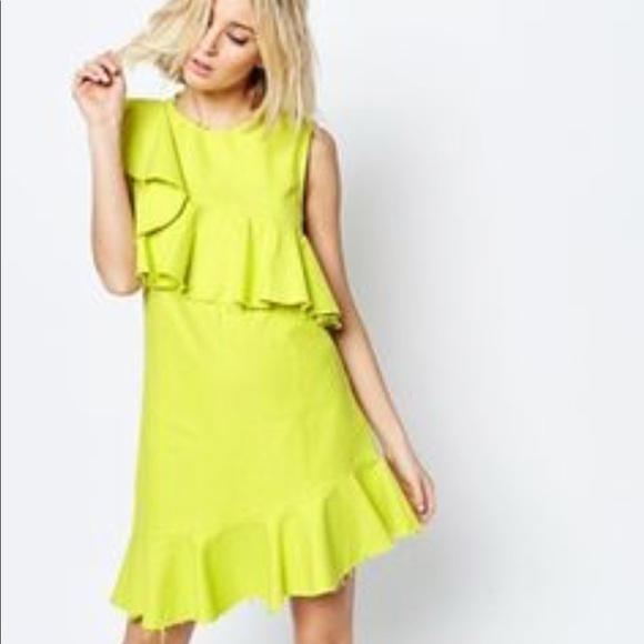 asos lime green dress