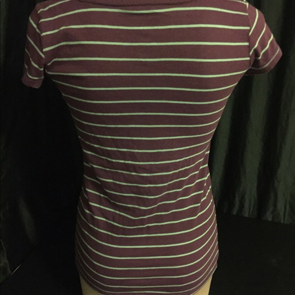 Purple striped tshirt. - Picture 2 of 3