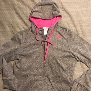 North face zip up hoodie.