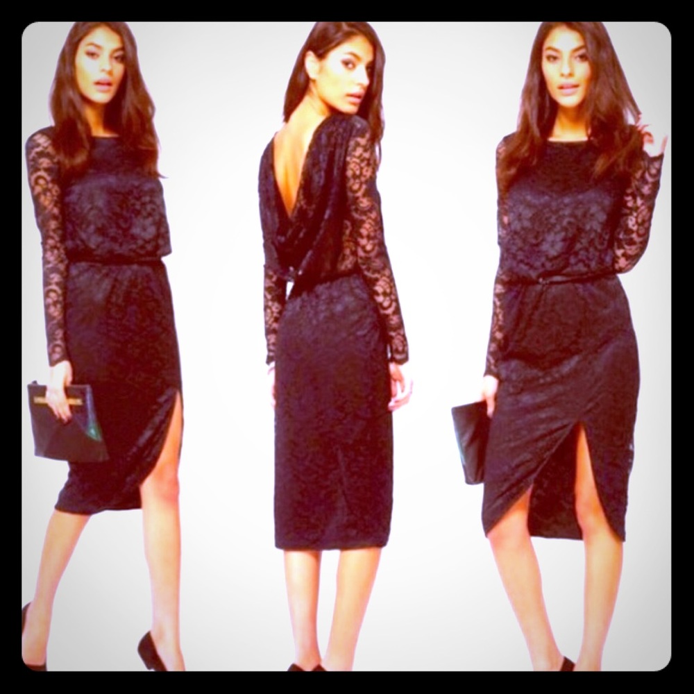 Black lace asos dress