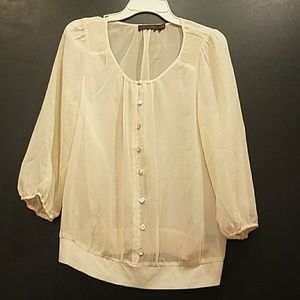 The Limited Sheer cream blouse