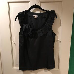 J Crew black sleeveless silk top