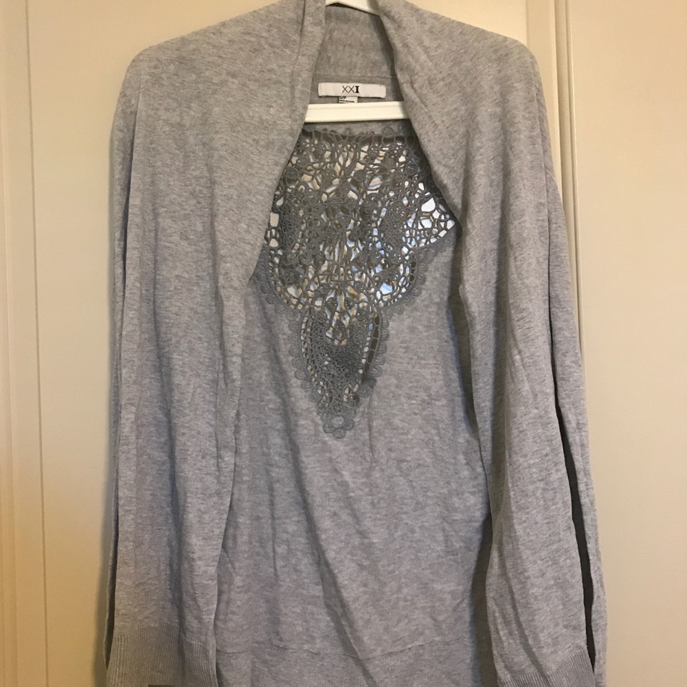 Forever 21 netted cardigan, grey