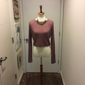 Kerisma long sleeved dusty rose cropped sweater