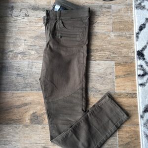 Women's Green Moto Pants