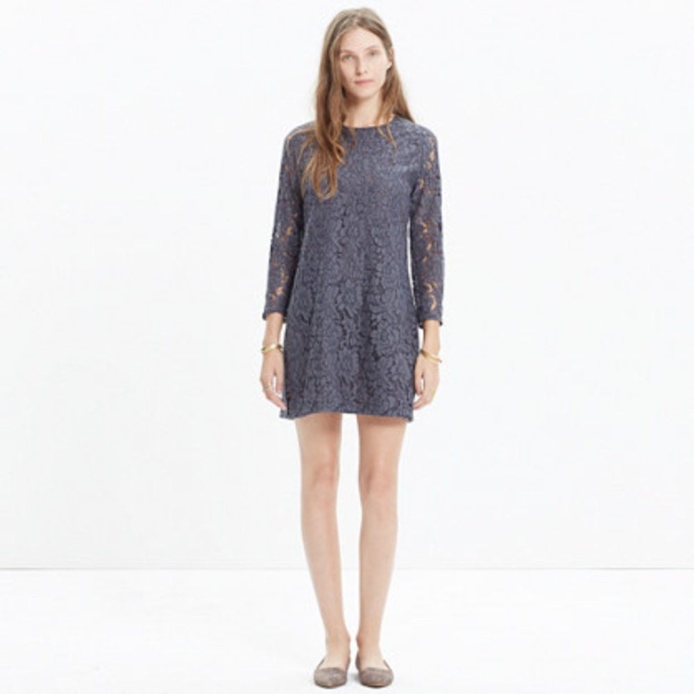 Madewell Lace Long Sleeve Shift Dress