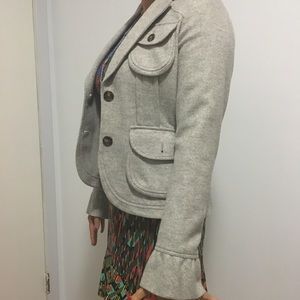 Gray wool Banana Republic coat, bell sleeves