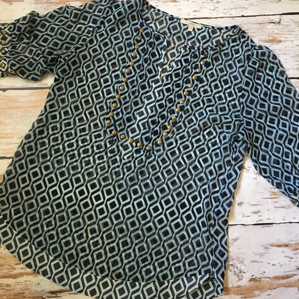 Stitch Fix Hawthorn Modi Blue Top Size Med 6/8