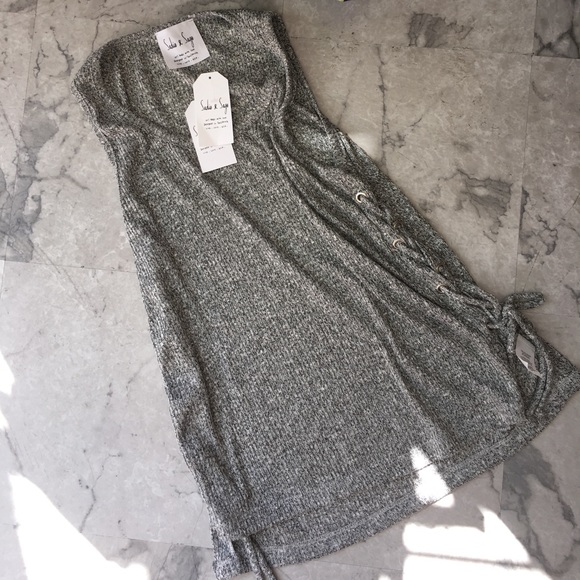 Sadie & Sage Tops - SADIE AND SAGE RIBBED SIDE LACE UP TANK SIZE S