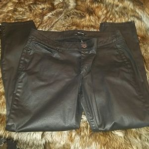 White House Black Market Leather look pants