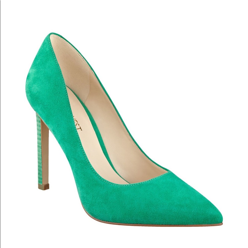 Nine West Tatiana Green Suede Pumps