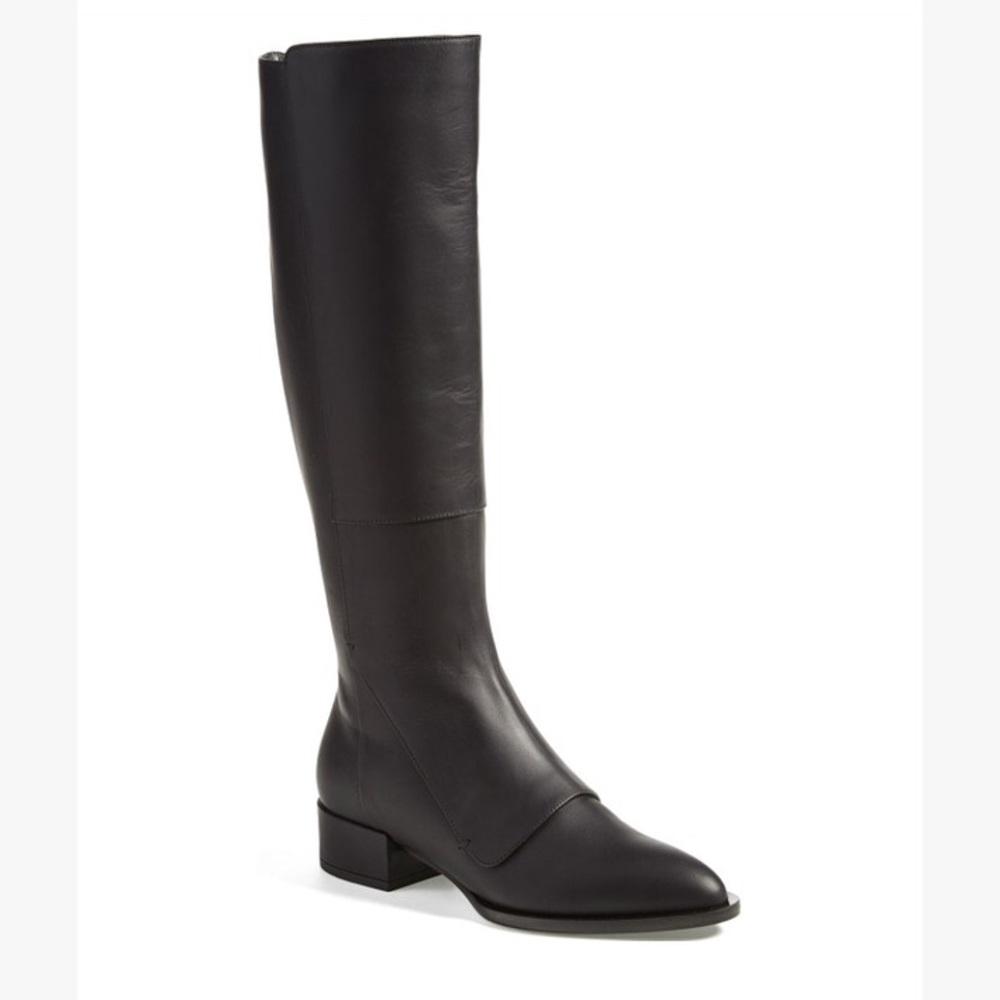 Vince Yilan Black Leather Knee High Boots