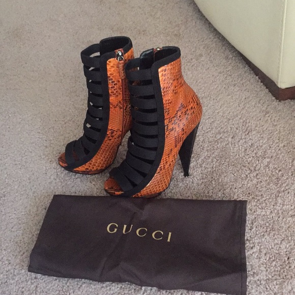 New Gucci Olimpia Python Opentoe Booties- size 4.5 - Picture 4 of 4