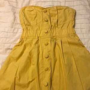 Yellow strapless summer dress
