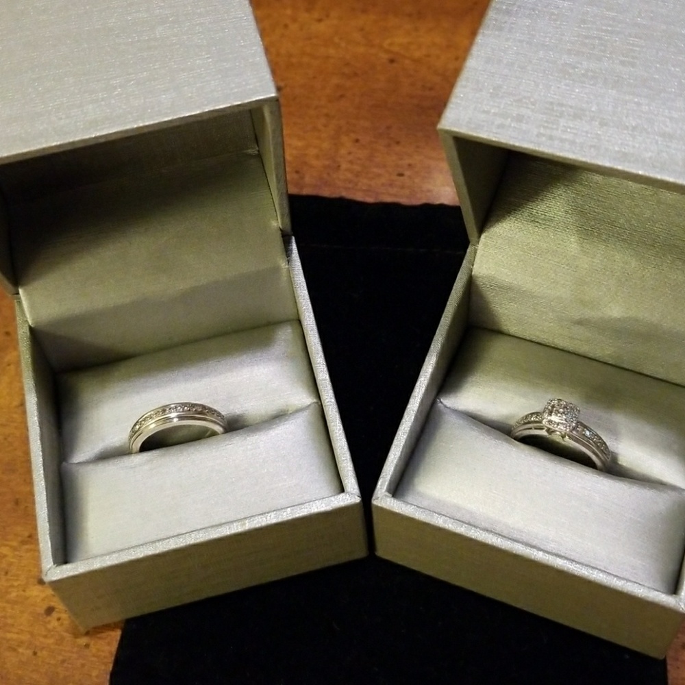 Diamonds and Sterling Wedding Set!