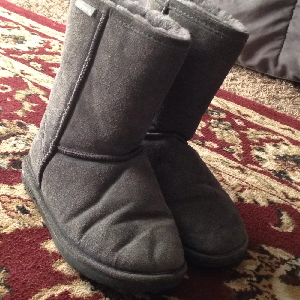 Bear paw grey mid calf boots women's 7