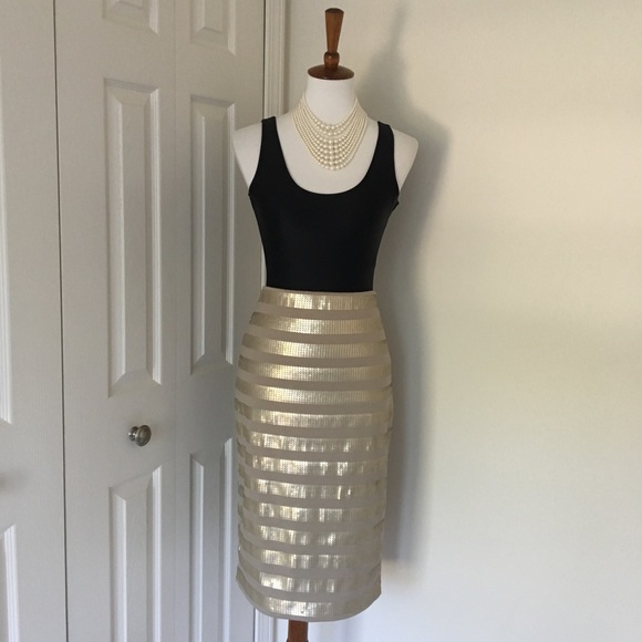 The Limited Dresses & Skirts - Sequin striped pencil skirt